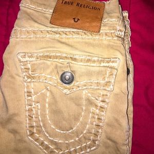 True Religion jeans - khaki ( 8/10 condition ) Mens Size 31